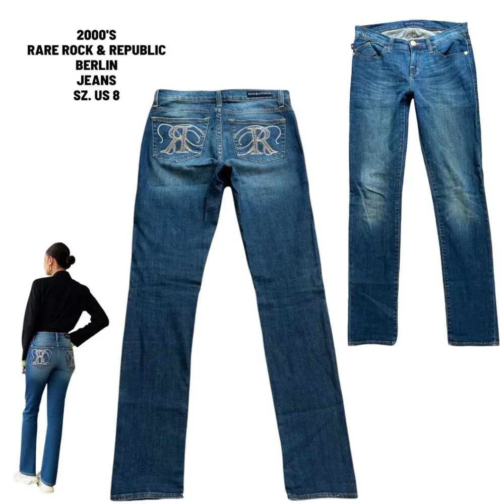 2000'S VTG. RARE‎ ROCK & REPUBLIC BERLIN JEANS US SZ. 8